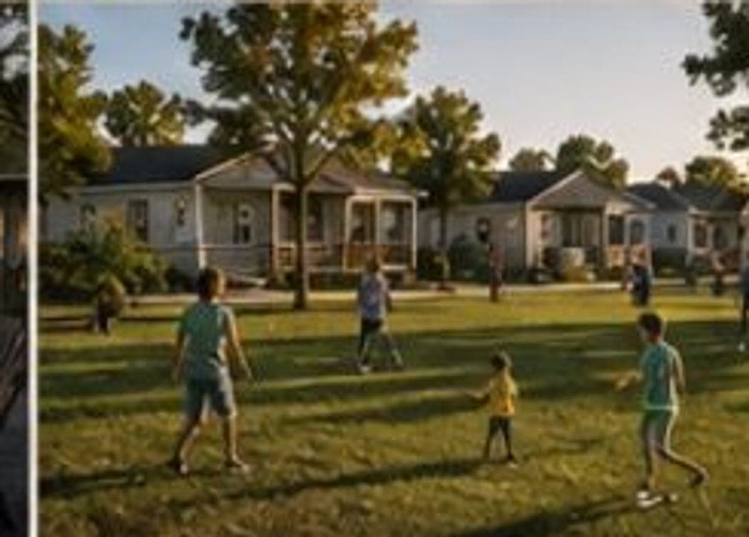 Artist's rendering of Community Lawn at West Ranch, not yet built